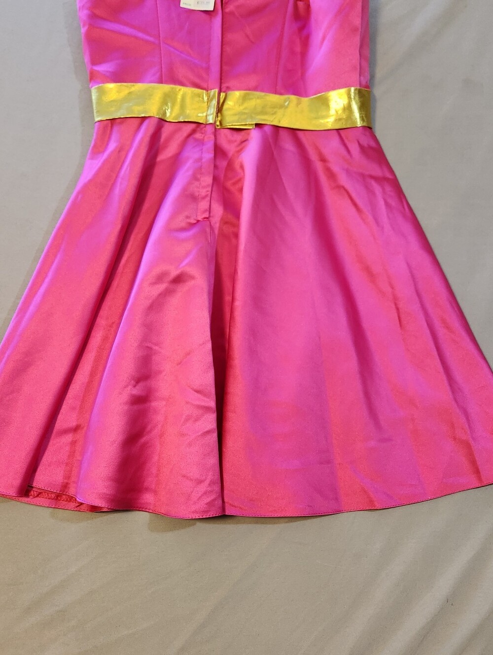 Pink Satin Party Dress with Gold Tone Bow - Picture 6 of 9